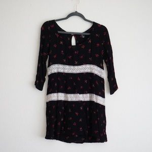 Black Floral Shift Dress